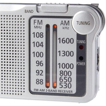 Radio Portátil Panasonic RF-P150D/ con Batería/ a Pilas/ Plateada