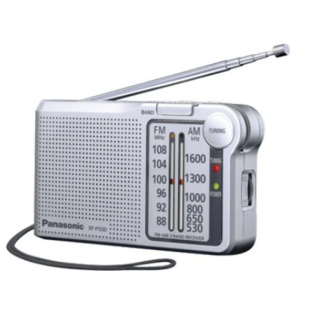 Radio Portátil Panasonic RF-P150D/ con Batería/ a Pilas/ Plateada