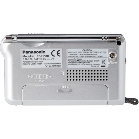 Radio Portátil Panasonic RF-P150D/ con Batería/ a Pilas/ Plateada
