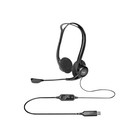 Auriculares Logitech Headset PC 960/ con Micrófono/ USB/ Negros