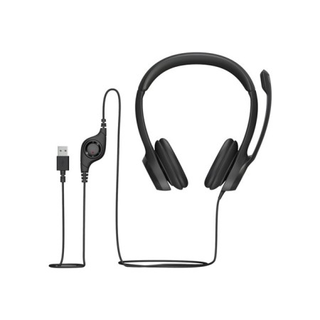 Logitech Auricular+Mic H390 USB Negro