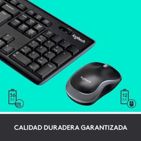 Teclado + mouse logitech mk270 optico wireless inalambrico usb 2.0 negro