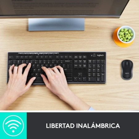 Teclado + mouse logitech mk270 optico wireless inalambrico usb 2.0 negro