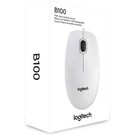 Logitech B100 Ratón Blanco OEM