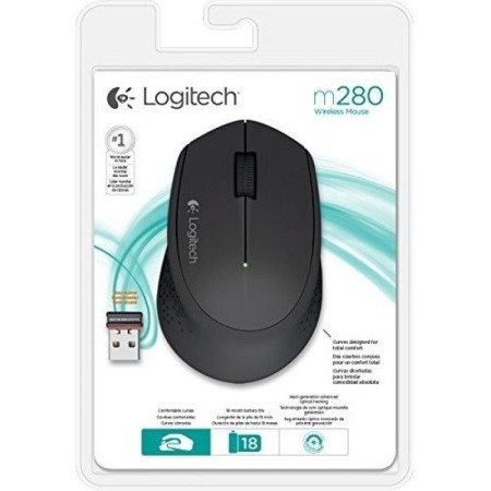 Mouse raton logitech m280 optico wireless inalambrico negro