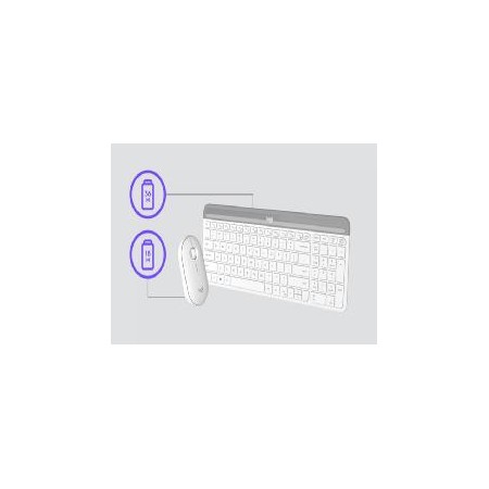 Teclado + mouse logitech mk470 wireless inalambrico blanco