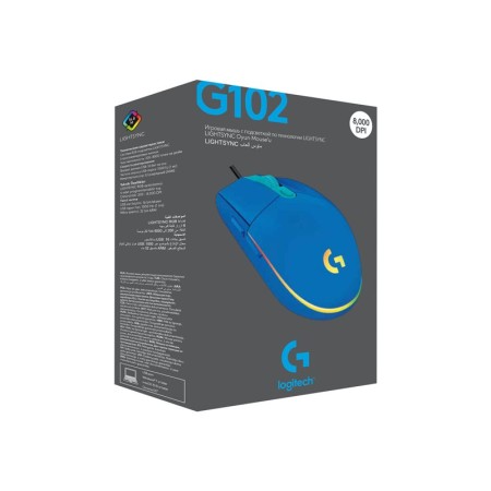 Mouse raton logitech g102 lightsync azul gaming 8.000 dpi 6 botones