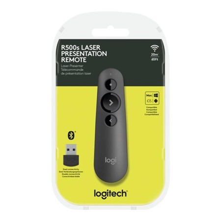 Mando wireless inalambrico logitech r500s para presentaciones - bluetooth - grafito