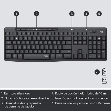 Logitech MK295 Teclado y raton inalambrico Negro