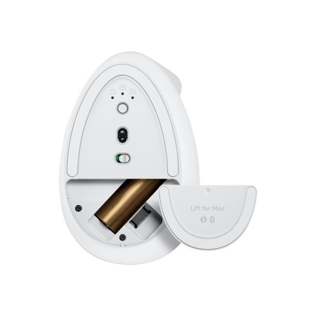 Mouse raton vertical logitech lift para mac 6 botones 4000 dpi wireless inalambrico blanco hueso