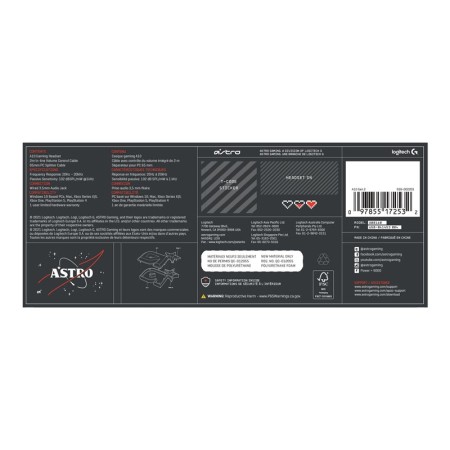 Auriculares con microfono logitech a10 astro gaming gen 2 jack 3.5mm negro