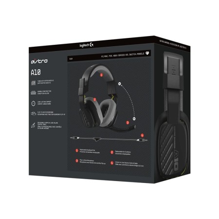 Auriculares con microfono logitech a10 astro gaming gen 2 jack 3.5mm negro
