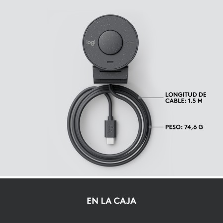 Webcam logitech brio 300 grafito full hd - usb tipo c