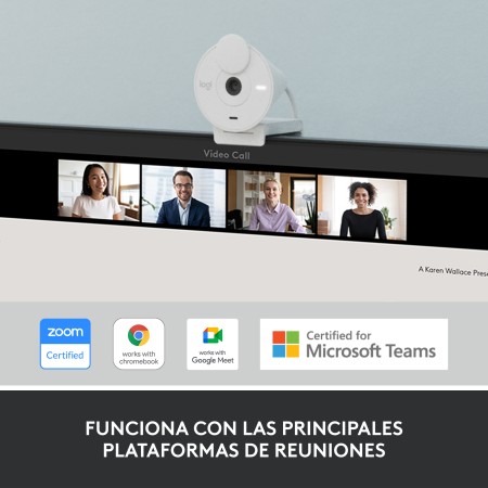 Webcam logitech brio 300 blanco crudo full hd - usb tipo c