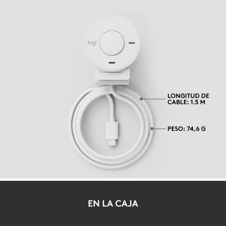 Webcam logitech brio 300 blanco crudo full hd - usb tipo c