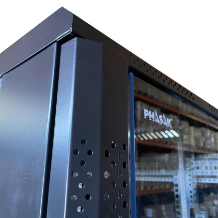 Armario rack de suelo 19 pulgadas phasak pro 22u negro 600x1000 montado pho 6122