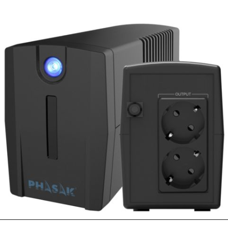 SAI Línea Interactiva Phasak Ottima 660 VA Interactive/ 660VA-360W/ 2 Salidas/ Formato Torre