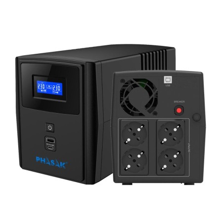 SAI Línea Interactiva Phasak SIRIUS 2200 VA Interactive/ 2200VA-1320W/ 4 Salidas/ Formato Torre