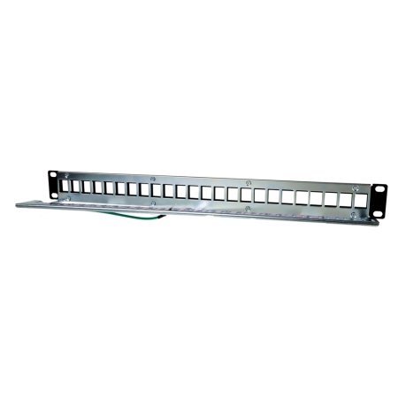 Panel frontal armario rack 19 pulgadas phasak para 24 conectores 1u con org. de cables ftp negro pa 3524