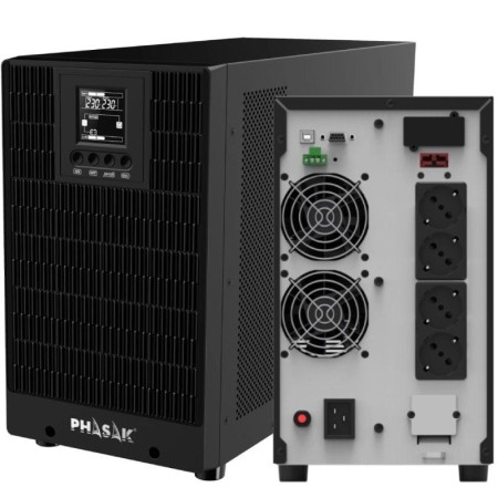 SAI Online Phasak 3000 VA Online LCD/ 3000VA-3000W/ 4 Salidas/ Formato Torre