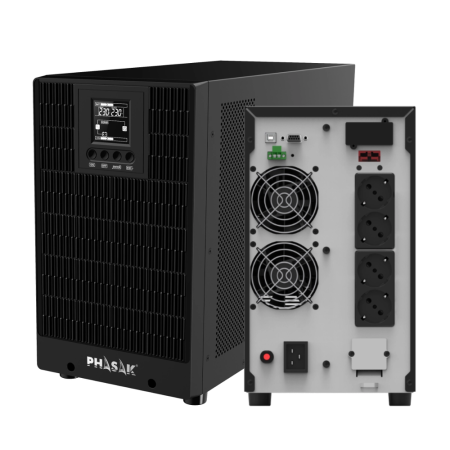 SAI Online Phasak 3000 VA Online LCD/ 3000VA-3000W/ 4 Salidas/ Formato Torre
