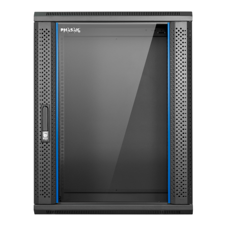 Armario rack mural 19 pulgadas phasak pro 15u 600x450 montado
