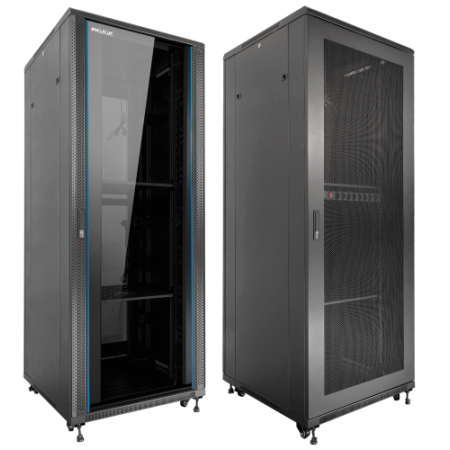 Armario rack de suelo 19 pulgadas phasak pro 32u negro 600x600 montado pho 6632