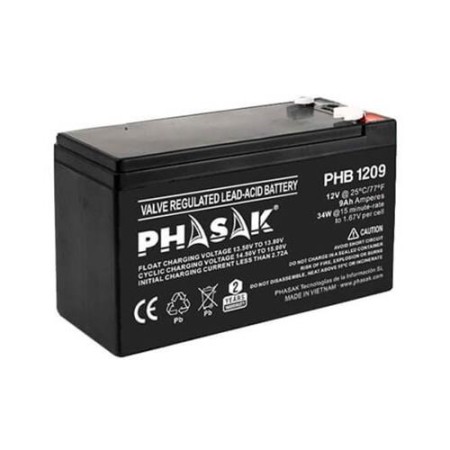 Batería Phasak PHB 1209 compatible con SAI/UPS PHASAK según especificaciones