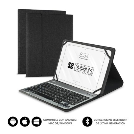 Funda  teclado subblim para teclado 10.1 pulgadas negro