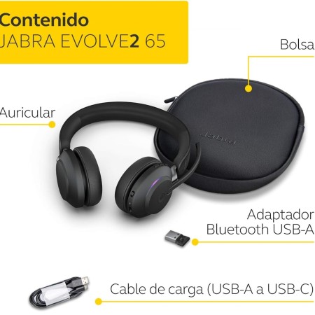 Auriculares jabra evolve2 65 uc color negro