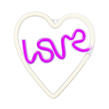 Lampara forever neon led love heart purple white
