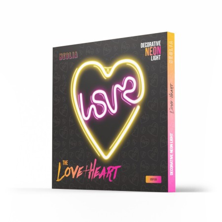 Lampara forever neon led love heart purple white