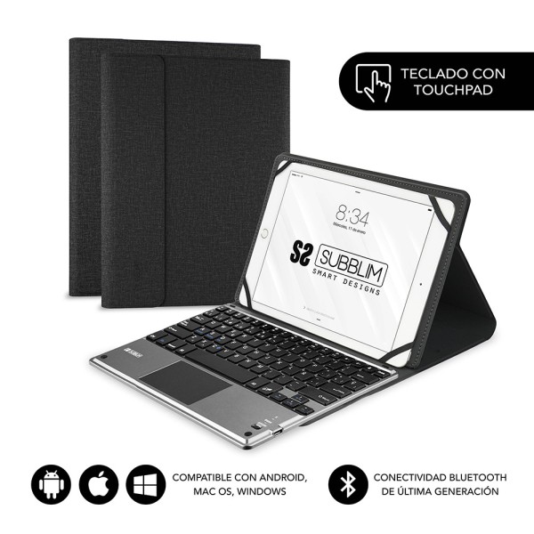 Funda  teclado subblim keytab pro para tablet 9.6 pulgadas - 10.8 pulgadas negro
