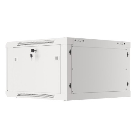 Armario lanberg mural rack 19 pulgadas 6u - 600x600 flat pack puerta cristal gris