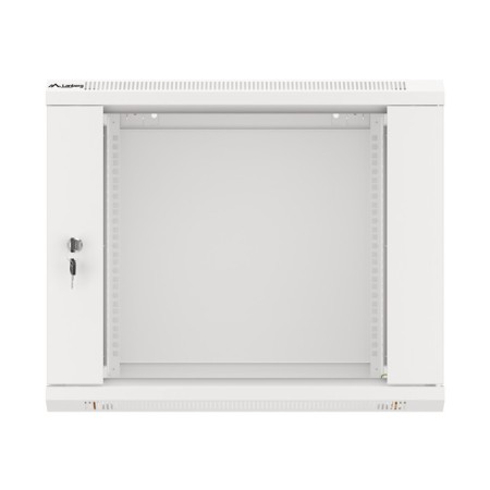Armario lanberg mural rack 19 pulgadas 9u - 600x450 flat pack v2 puerta cristal gris