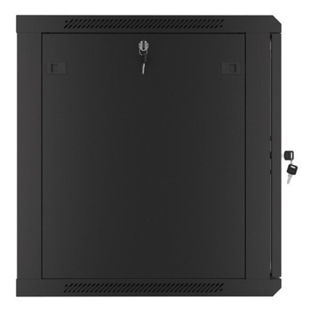 Armario lanberg mural rack 19 pulgadas 12u - 600x600 auto ensamblado negro puerta de cristal