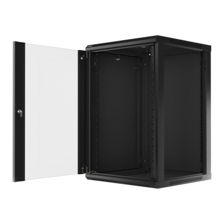 Armario lanberg mural rack 19 pulgadas 18u - 600x600 negro