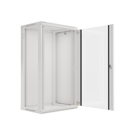Armario lanberg mural rack 19 pulgadas 22u - 600x450 flat pack v2 gris