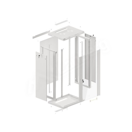 Armario lanberg mural rack 19 pulgadas 22u - 600x450 flat pack v2 gris