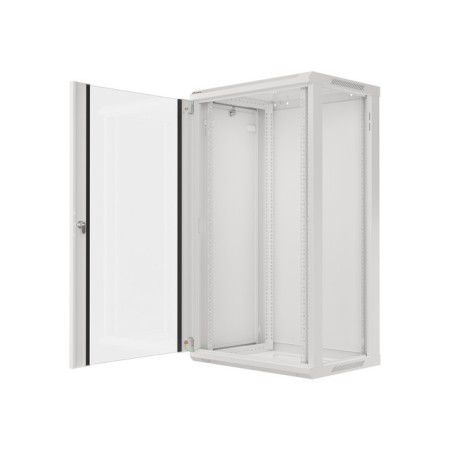 Armario lanberg mural rack 19 pulgadas 22u - 600x450 flat pack v2 gris