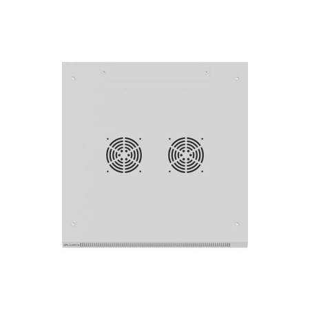 Armario lanberg mural rack 19 pulgadas 27u - 600x600 flat pack puerta cristal gris