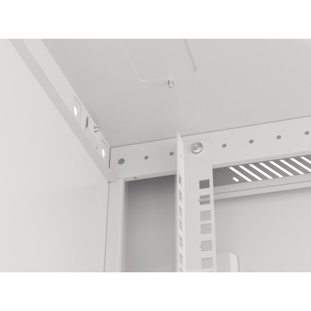 Armario lanberg mural rack 19 pulgadas 27u - 600x600 flat pack puerta cristal gris