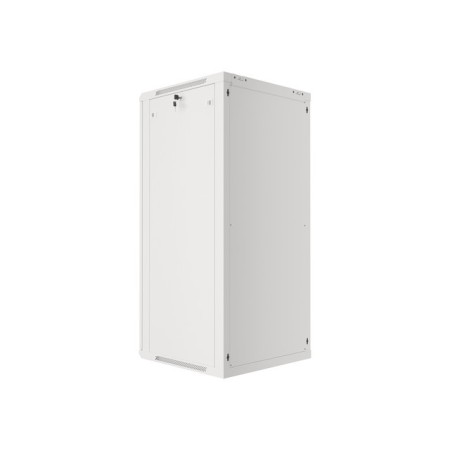 Armario lanberg mural rack 19 pulgadas 27u - 600x600 flat pack puerta cristal gris