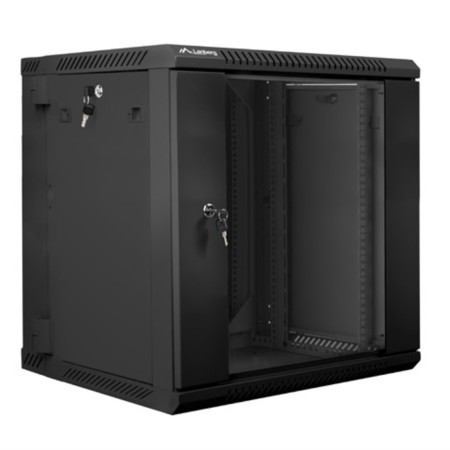 Armario lanberg mural doble seccion rack 19 pulgadas 12u - 600x600 negro