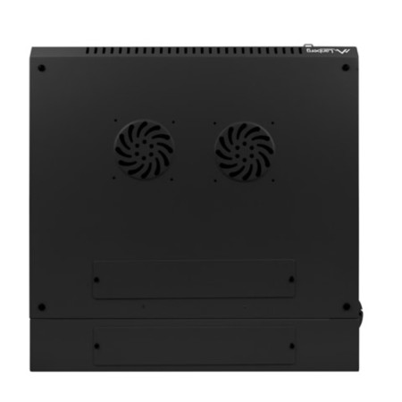 Armario lanberg mural doble seccion rack 19 pulgadas 12u - 600x600 negro