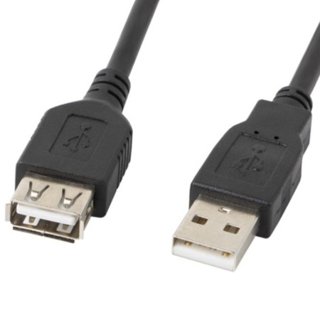 Cable alargador lanberg usb 2.0 macho - hembra - 3m - negro