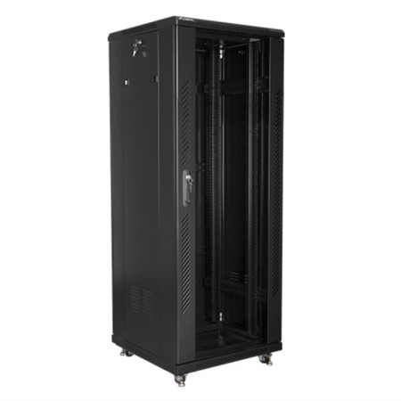 Armario rack lanberg de suelo 32u - 600x600x1603 19 pulgadas flat pack negro