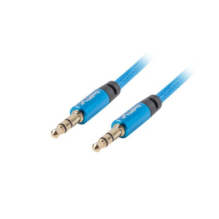 Cable minijack lanberg 3.5mm m - m 3 pin 3m premium azul