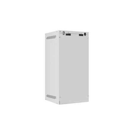 Armario lanberg mural 10 pulgadas 12u - 280x310 flat pack gris puerta cristal
