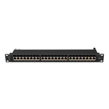 Patch panel lanberg 24 puertos 1u cat.7 ftp 19 pulgadas negro